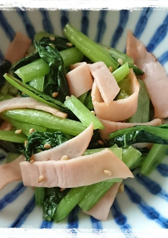 お弁当のおかず☆小松菜とハムの中華炒め-レシピのメイン写真