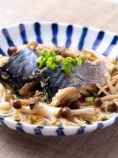 サバ缶ときのこのレンジ蒸し-レシピのメイン写真