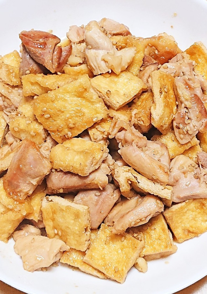 ポンの鶏ももと油揚げの甘辛炒め-レシピのメイン写真