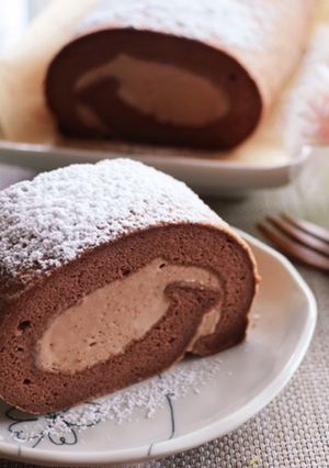 レンジで極上♡ショコラスフレロールケーキ-レシピのメイン写真