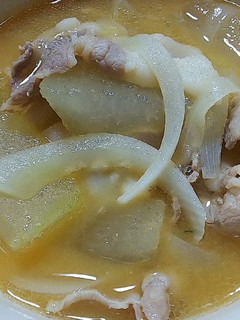 冬瓜と豚バラ肉の味噌汁-レシピのメイン写真