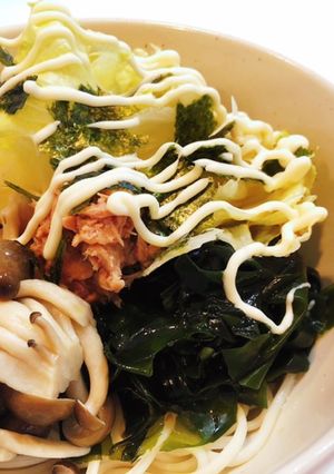 【調味料2つ】つるっと冷たいサラダうどん-レシピのメイン写真