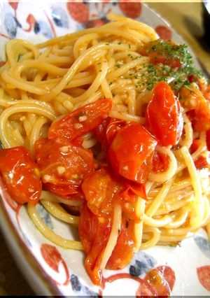 ✿うめ~(梅)✿とまとのパスタ-レシピのメイン写真