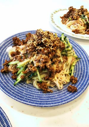 肉味噌汁なしそうめん-レシピのメイン写真
