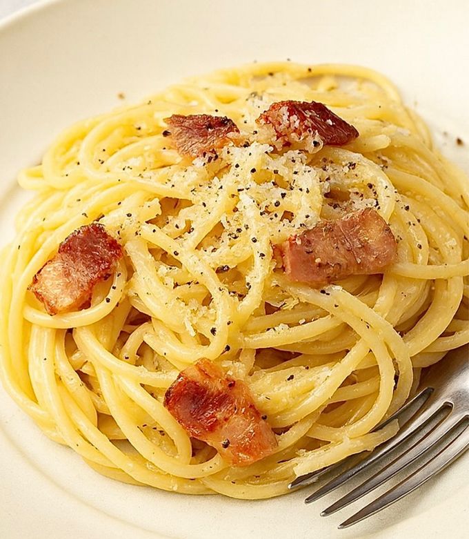 【簡単】フライパン１つカルボナーラパスタ-レシピのメイン写真