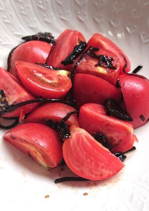 超簡単止まらないトマトと昆布の佃煮和え-レシピのメイン写真