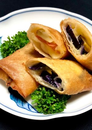 茄子・トマトに☆チーズ入り簡単春巻き-レシピのメイン写真