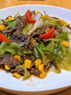 牛こま肉とレタスの中華炒め-レシピのメイン写真