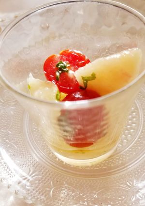 薬膳ミントと桃の簡単サラダ-レシピのメイン写真