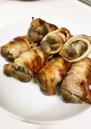 味付簡単！豚バラでしめじと大葉の巻き巻き-レシピのメイン写真