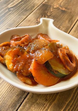 夏野菜とスルメイカのラタトゥイユ-レシピのメイン写真