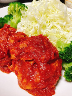 豚ひき肉で♡トマト煮込みハンバーグ-レシピのメイン写真