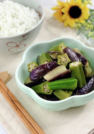 ＊夏和食＊ナスとオクラの煮物《食材２つ》-レシピのメイン写真