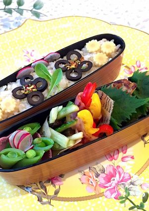 パプリカベーコン巻き弁当 詰め方-レシピのメイン写真