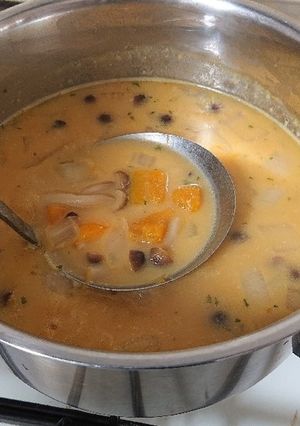 かぼちゃの味噌仕立てスープ-レシピのメイン写真