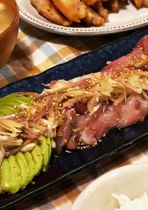 ぶりアボカドみょうがのナンプラー和え-レシピのメイン写真