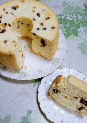 油無し‼️ドライフルーツ入シフォンケーキ-レシピのメイン写真