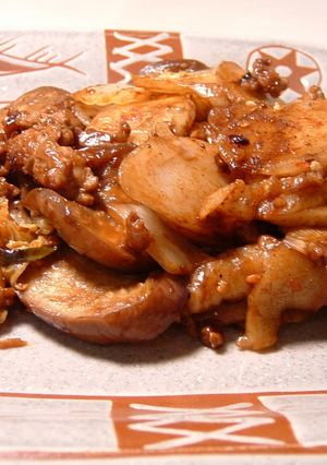 四川風　炒年糕　(お餅の炒め物)-レシピのメイン写真