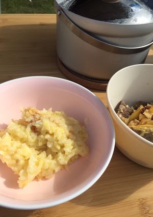 キャンプ！残りご飯でコーンスープリゾット-レシピのメイン写真