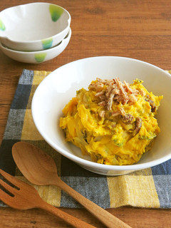 レンジで簡単☆かぼちゃとレーズンのサラダ-レシピのメイン写真