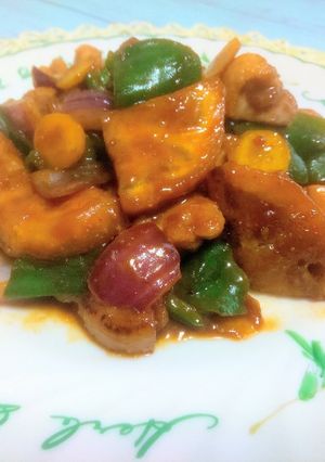 合わせ調味料で簡単鶏と白茄子の赤味噌炒め-レシピのメイン写真