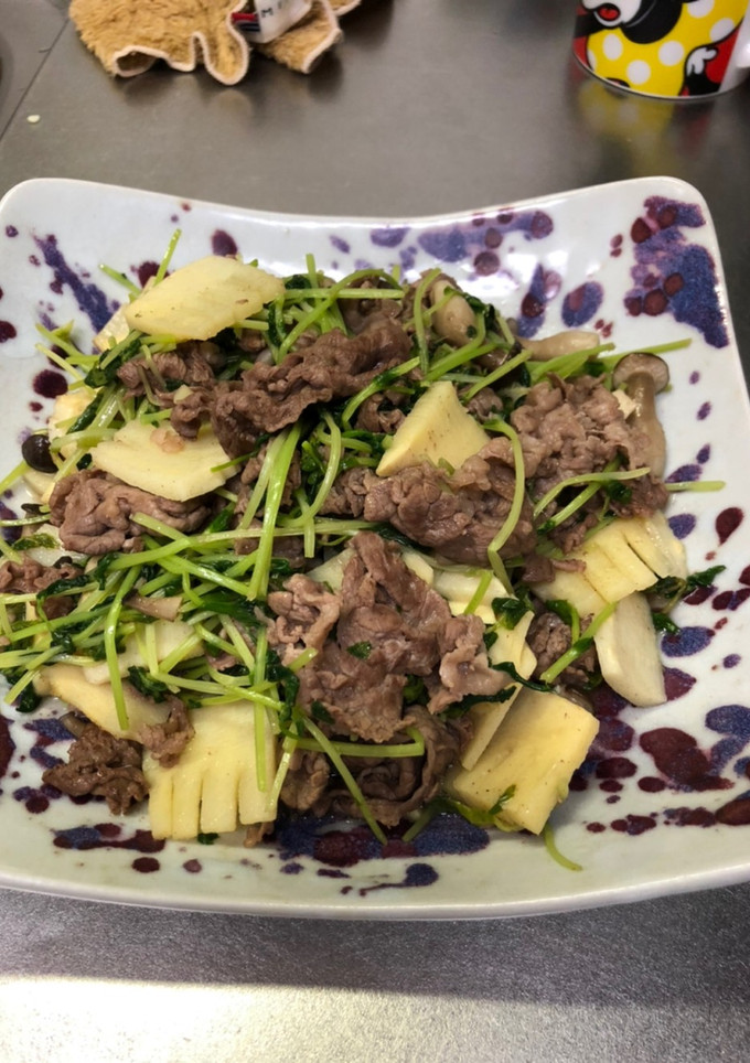 簡単！牛肉と豆苗の中華炒め♪-レシピのメイン写真