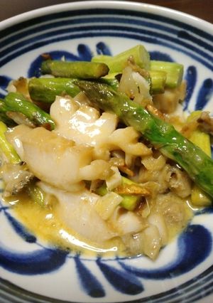 翡翠アワビとアスパラのバター醤油焼き-レシピのメイン写真