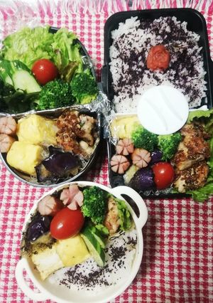 家族弁当♡ダイエット弁当&鶏ねぎ塩7/6-レシピのメイン写真