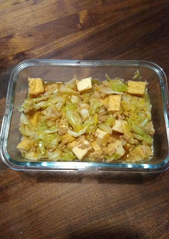 作り置き 無水調理で厚揚白菜ツナの煮浸し-レシピのメイン写真