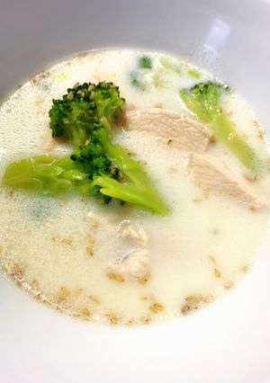 鶏むねとブロッコリーの豆乳スープ-レシピのメイン写真