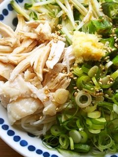 オクラ・胸肉の具沢山ぶっかけ素麺♪-レシピのメイン写真