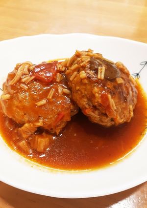 トマトときのこ☆煮込みハンバーグ-レシピのメイン写真