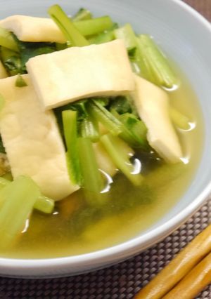 レンジでラクラク★小松菜と油揚げの煮浸し-レシピのメイン写真