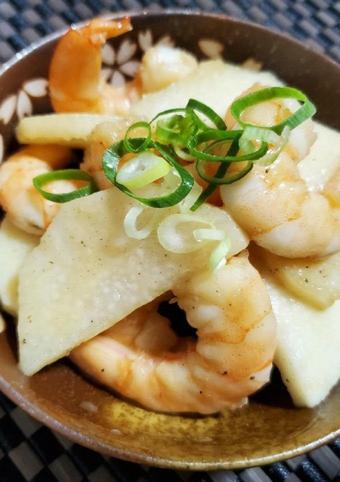 長いもとエビのにんにく醤油炒め～*-レシピのメイン写真