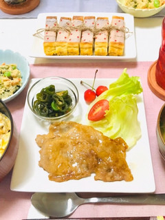 今日の献立豚ロースで生姜焼き・和食おかず-レシピのメイン写真