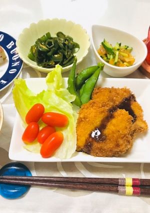 今日の献立・ヒレカツメインの和食バランス-レシピのメイン写真