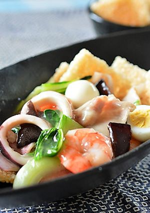 お塩ひかえめ麺つゆで海鮮あんかけおこげ-レシピのメイン写真