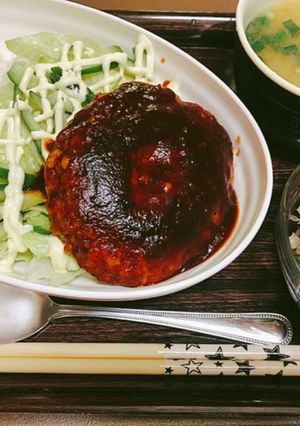 鯖缶デミハンバーグ丼-レシピのメイン写真
