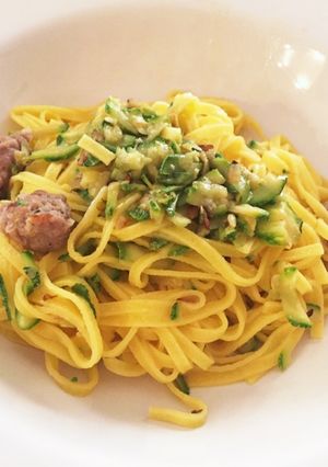 ズッキーニとサルチッチャの生パスタ-レシピのメイン写真