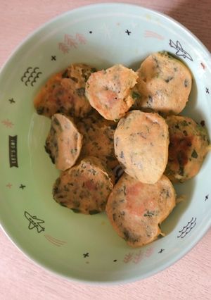 9ヶ月 手づかみ離乳食 野菜パンケーキ-レシピのメイン写真