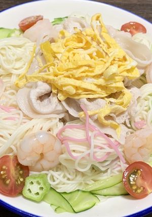 七夕に☆豚しゃぶそうめん-レシピのメイン写真