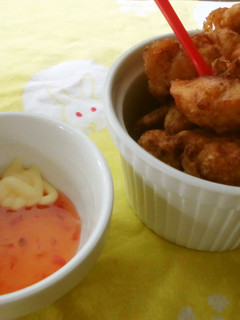 鶏むねミニから揚げのスイートチリマヨ味♪-レシピのメイン写真