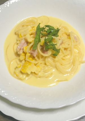 コーンポタージュスープパスタ-レシピのメイン写真