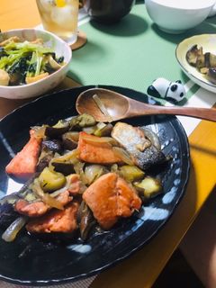 鮭と茄子のバター炒め-レシピのメイン写真