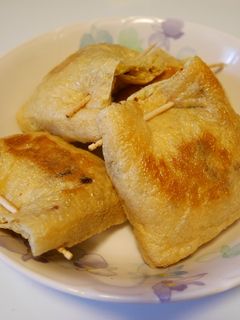 居酒屋風★納豆の油揚げ包み焼き-レシピのメイン写真