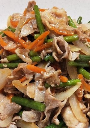 豚肉とにんにくの芽のオイスター炒め-レシピのメイン写真