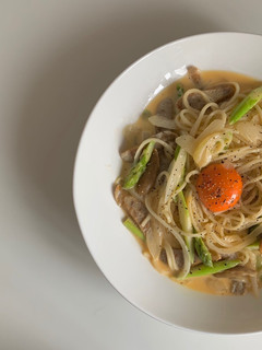 豆乳でカルボナーラ風パスタ-レシピのメイン写真