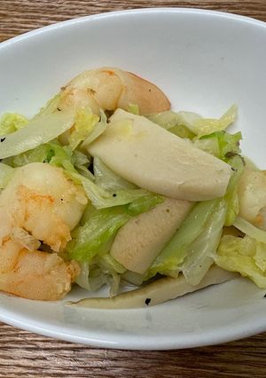 キャベツ消費！エビの旨塩ガーリック炒め-レシピのメイン写真