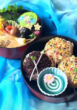 七夕 おにぎり涼弁当 詰め方-レシピのメイン写真