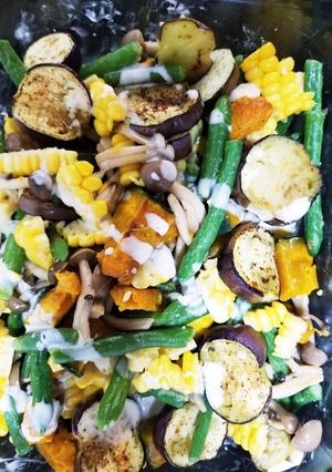 夏野菜とキノコのホットサラダ-レシピのメイン写真